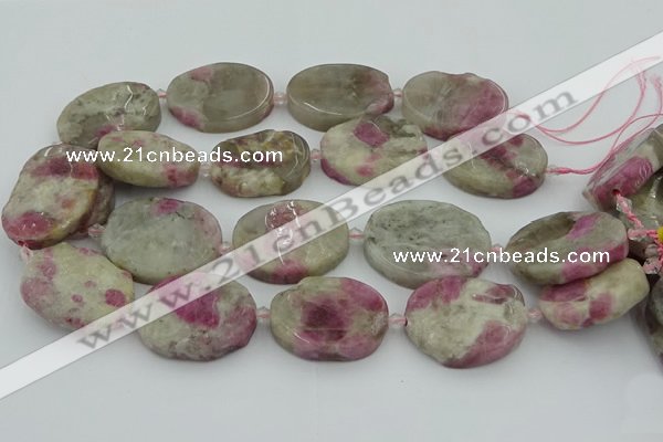 CNG5744 15.5 inches 25*35mm - 30*40mm freeform pink tourmaline beads