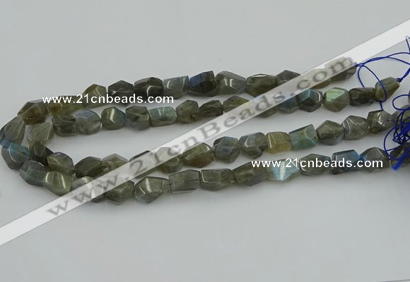 CNG5753 15.5 inches 10*12mm - 12*16mm faceted nuggets labradorite beads