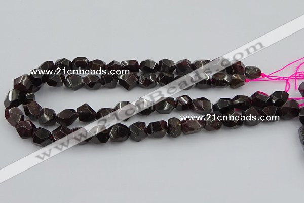 CNG5755 15.5 inches 10*14mm - 12*16mm faceted nuggets garnet beads