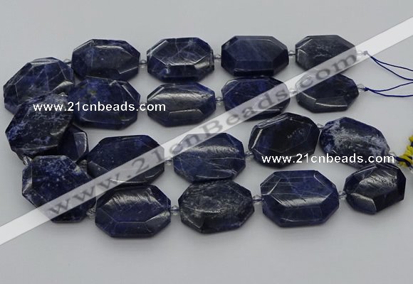 CNG5765 15.5 inches 20*30mm - 35*45mm faceted freeform sodalite beads