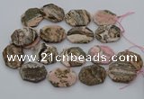 CNG5768 20*30mm - 35*45mm faceted freeform rhodochrosite beads