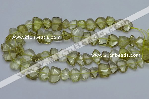 CNG5773 15.5 inches 12*16mm - 15*20mm faceted freeform lemon quartz beads