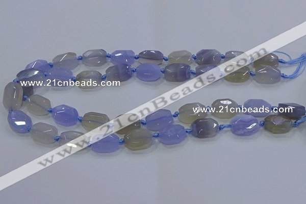 CNG5776 10*14mm - 12*16mm faceted freeform blue lace agate beads