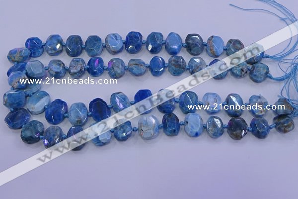 CNG5788 10*14mm - 12*16mm faceted freeform apatite beads