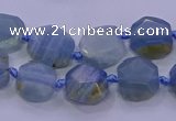 CNG5793 10*12mm - 10*14mm faceted freeform blue calcite beads