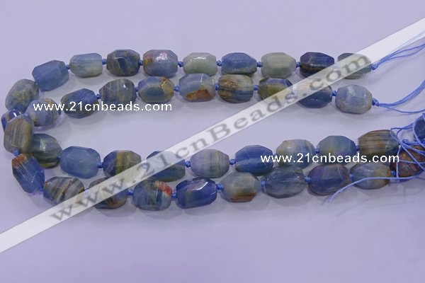 CNG5796 12*16mm - 13*18mm faceted nuggets blue calcite beads