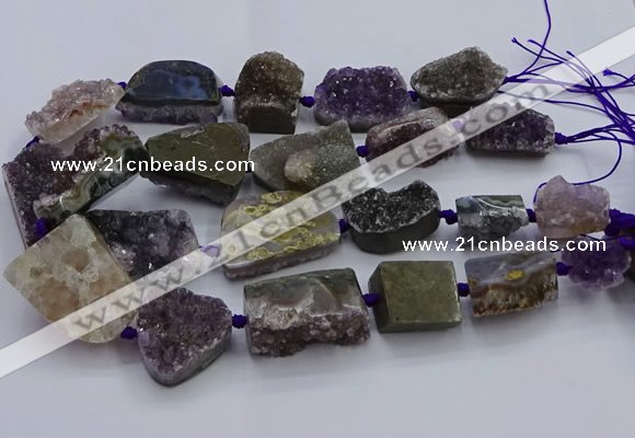 CNG5805 18*25mm - 28*40mm freeform druzy amethyst beads