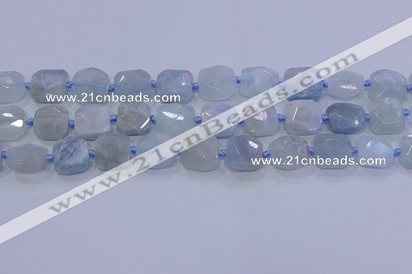 CNG5807 15.5 inches 10*12mm - 10*14mm faceted freeform aquamarine beads