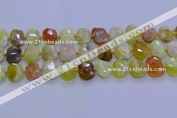 CNG5812 15.5 inches 10*14mm - 12*16mm faceted freeform yellow opal beads