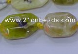 CNG5813 15.5 inches 10*14mm - 12*16mm faceted freeform yellow opal beads