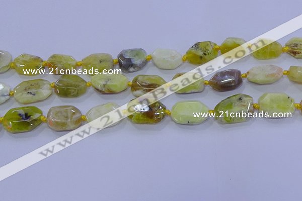 CNG5813 15.5 inches 10*14mm - 12*16mm faceted freeform yellow opal beads