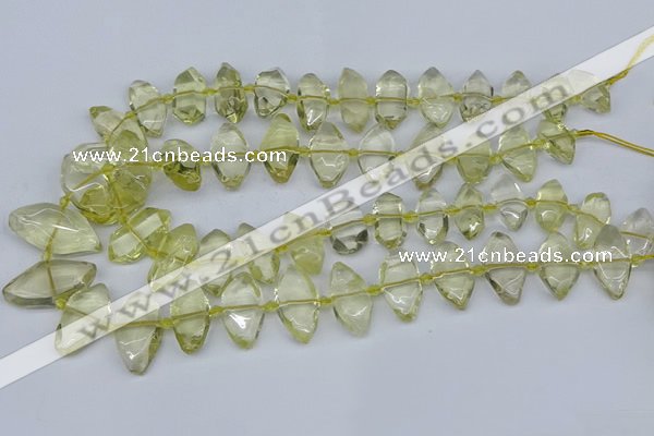 CNG5826 15.5 inches 8*18mm - 13*30mm freeform lemon quartz beads