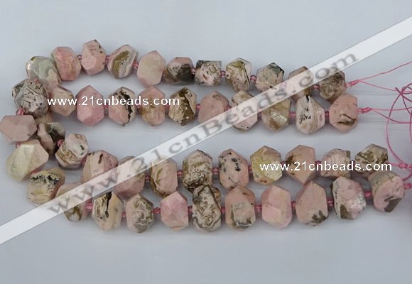 CNG5835 15.5 inches 12*16mm - 15*20mm faceted nuggets rhodochrosite beads