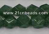 CNG5843 15.5 inches 14*15mm faceted nuggets green strawberry quartz beads