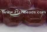 CNG5847 16*22mm - 18*25mm faceted nuggets strawberry quartz beads