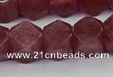 CNG5848 15.5 inches 14*15mm faceted nuggets strawberry quartz beads