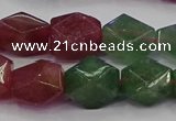 CNG5851 14*15mm faceted nuggets mixed strawberry quartz beads