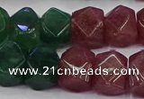 CNG5852 10*14mm - 12*16mm faceted nuggets mixed strawberry quartz beads