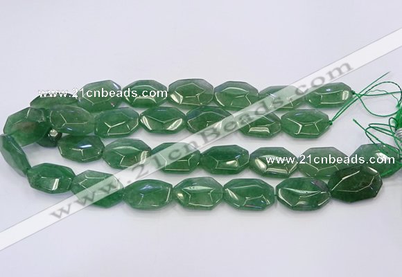 CNG5855 15*20mm - 20*25mm faceted freeform green strawberry quartz beads