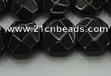 CNG5864 15.5 inches 8*12mm - 12*16mm faceted freeform black agate beads