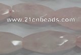 CNG587 15.5 inches 15*33mm faceted nuggets rose quartz beads