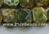 CNG5876 15.5 inches 8*12mm - 12*16mm faceted freeform rhyolite beads