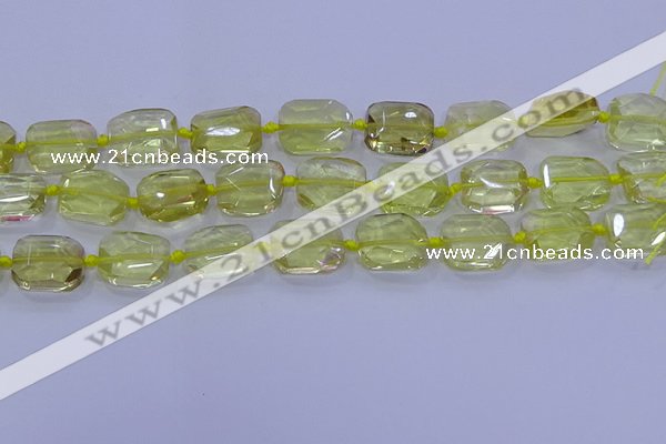 CNG5881 15.5 inches 10*14mm - 12*16mm faceted freeform lemon quartz beads