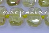 CNG5882 15.5 inches 10*14mm - 12*16mm faceted freeform lemon quartz beads