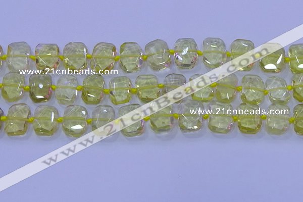 CNG5882 15.5 inches 10*14mm - 12*16mm faceted freeform lemon quartz beads