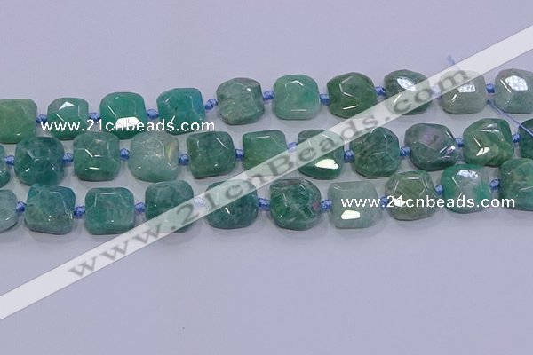 CNG5889 15.5 inches 10*12mm - 10*14mm faceted freeform amazonite beads