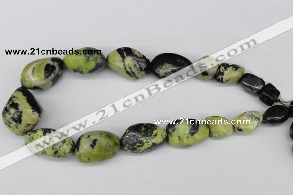 CNG59 15.5 inches 10*16mm - 20*35mm nuggets yellow pine turquoise beads