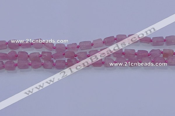 CNG5901 4*6mm - 6*10mm nuggets rough Madagascar rose quartz beads