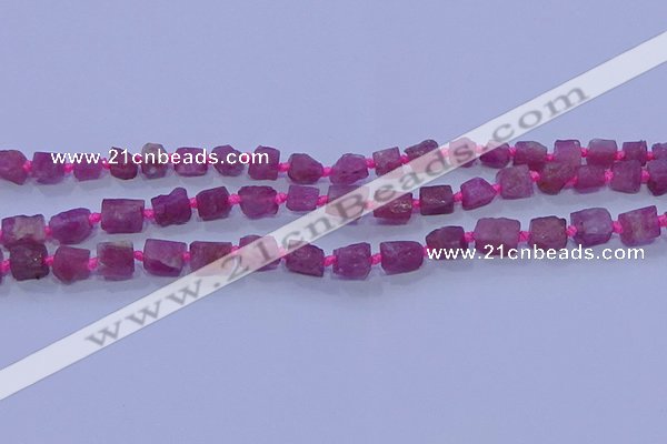 CNG5912 15.5 inches 4*6mm - 6*10mm nuggets rough pink tourmaline beads