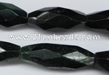 CNG593 13*30mm - 14*35mm faceted rice African prase jasper nugget beads