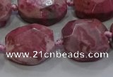 CNG5934 10*14mm - 12*16mm faceted freeform rhodochrosite beads