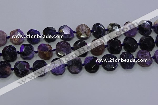 CNG5944 10*14mm - 12*16mm faceted freeform charoite beads