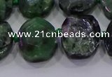 CNG5947 10*14mm - 12*16mm faceted freeform ruby zoisite beads