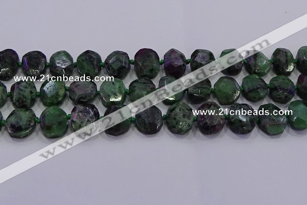 CNG5947 10*14mm - 12*16mm faceted freeform ruby zoisite beads