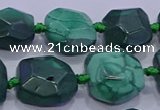 CNG5953 15.5 inches 10*12mm - 10*14mm faceted freeform malachite beads