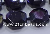 CNG5956 12*16mm - 15*18mm faceted freeform black tourmaline beads