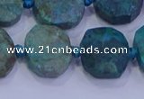 CNG5958 10*14mm - 12*16mm faceted freeform chrysocolla & turquoise beads