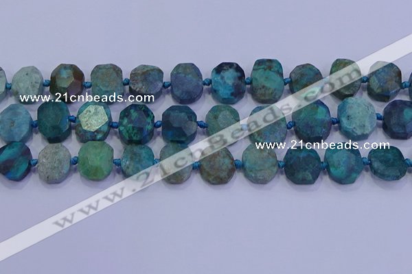 CNG5958 10*14mm - 12*16mm faceted freeform chrysocolla & turquoise beads