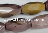 CNG598 12*25mm - 15*36mm faceted rice mookaite nugget beads