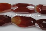 CNG601 12*28mm - 14*32mm faceted rice red agate nugget beads