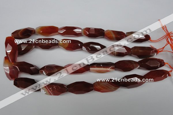 CNG601 12*28mm - 14*32mm faceted rice red agate nugget beads