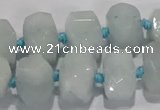 CNG6010 15.5 inches 10*14mm - 12*16mm faceted nuggets white jade beads