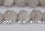 CNG6021 15.5 inches 12mm faceted nuggets grey crazy agate beads