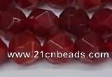 CNG6024 15.5 inches 12mm faceted nuggets red agate beads