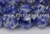 CNG6031 15.5 inches 12mm faceted nuggets blue spot stone beads