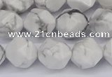 CNG6033 15.5 inches 12mm faceted nuggets white howlite beads